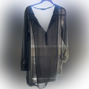 Eileen Fisher Georgette Crepe Tunic top - silk